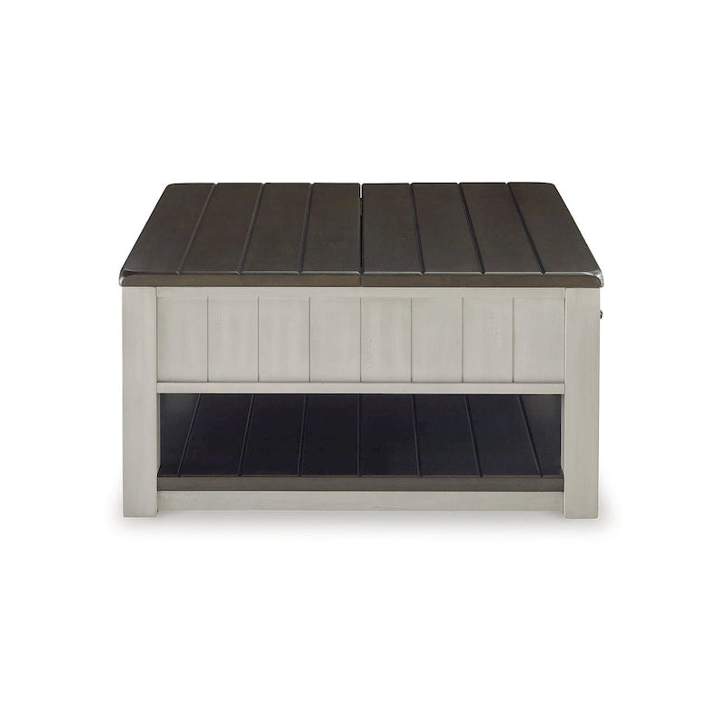 Table basse relevable Darborn grise/marron – 35,5 larg. x 35,5 prof. x 19,38 haut.