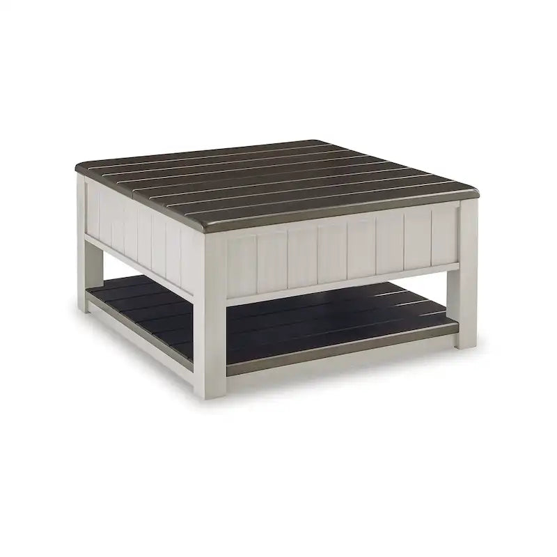 Table basse relevable Darborn grise/marron – 35,5 larg. x 35,5 prof. x 19,38 haut.