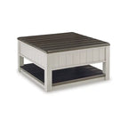 Table basse relevable Darborn grise/marron – 35,5 larg. x 35,5 prof. x 19,38 haut.
