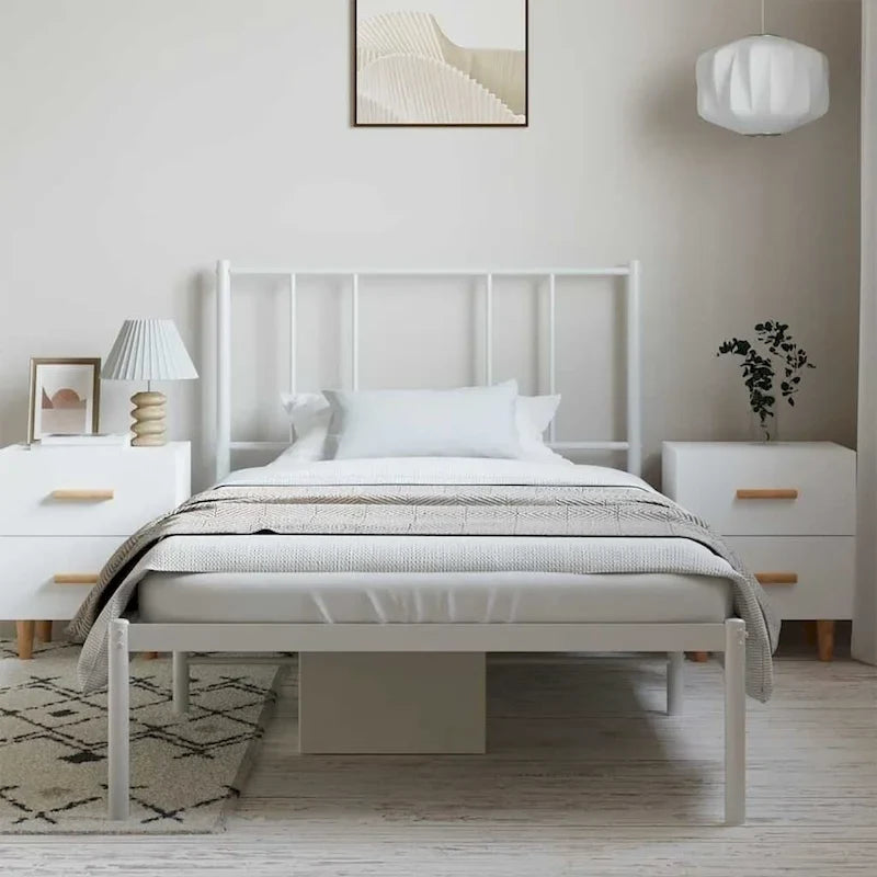 Cadre de lit en métal avec tête de lit, sans matelas