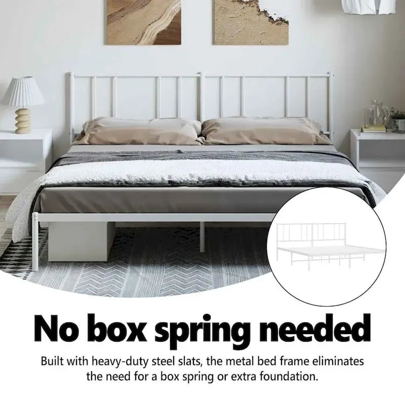 Cadre de lit en métal avec tête de lit, sans matelas