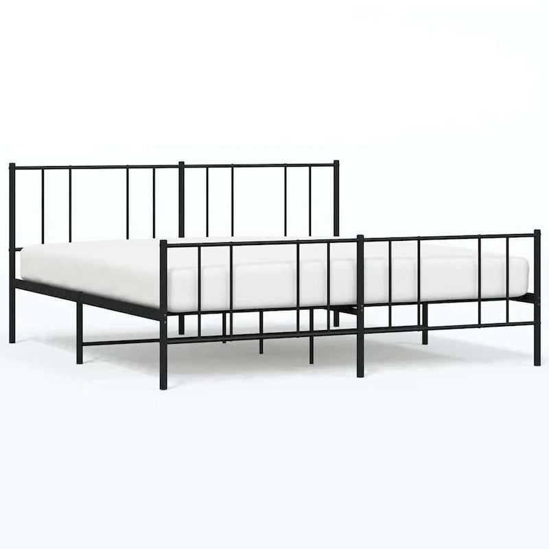 Cadre de lit en métal avec tête de lit, sans matelas