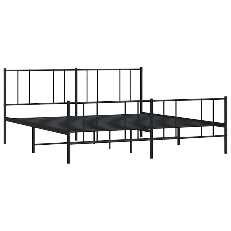 Cadre de lit en métal avec tête de lit, sans matelas