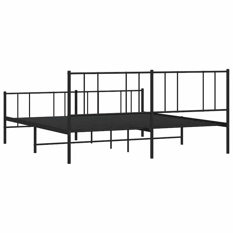Cadre de lit en métal avec tête de lit, sans matelas
