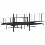 Cadre de lit en métal avec tête de lit, sans matelas