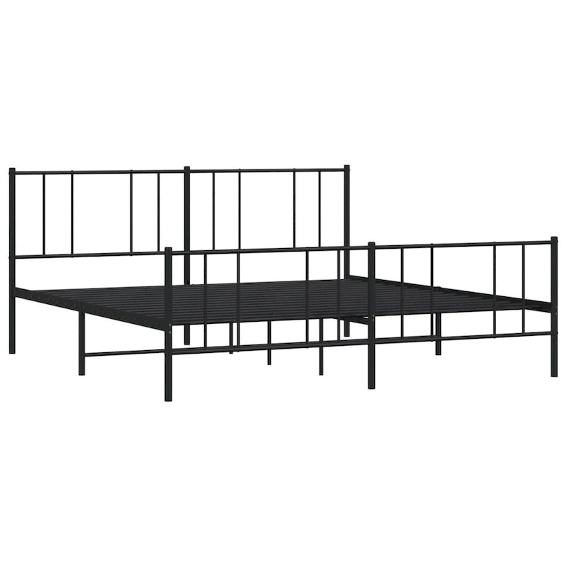 Cadre de lit en métal avec tête de lit, sans matelas