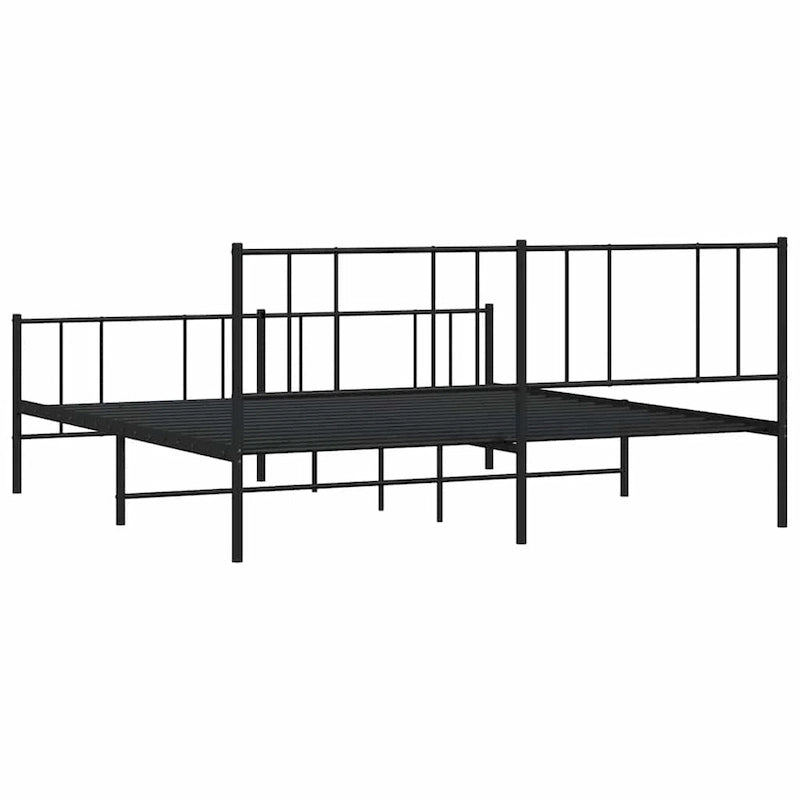Cadre de lit en métal avec tête de lit, sans matelas