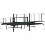 Cadre de lit en métal avec tête de lit, sans matelas