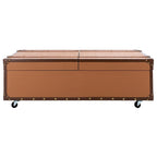 Table basse coffre de rangement Terese avec casier à vin - 120 L x 60 P x 39 H cm - 120x60x39 cm