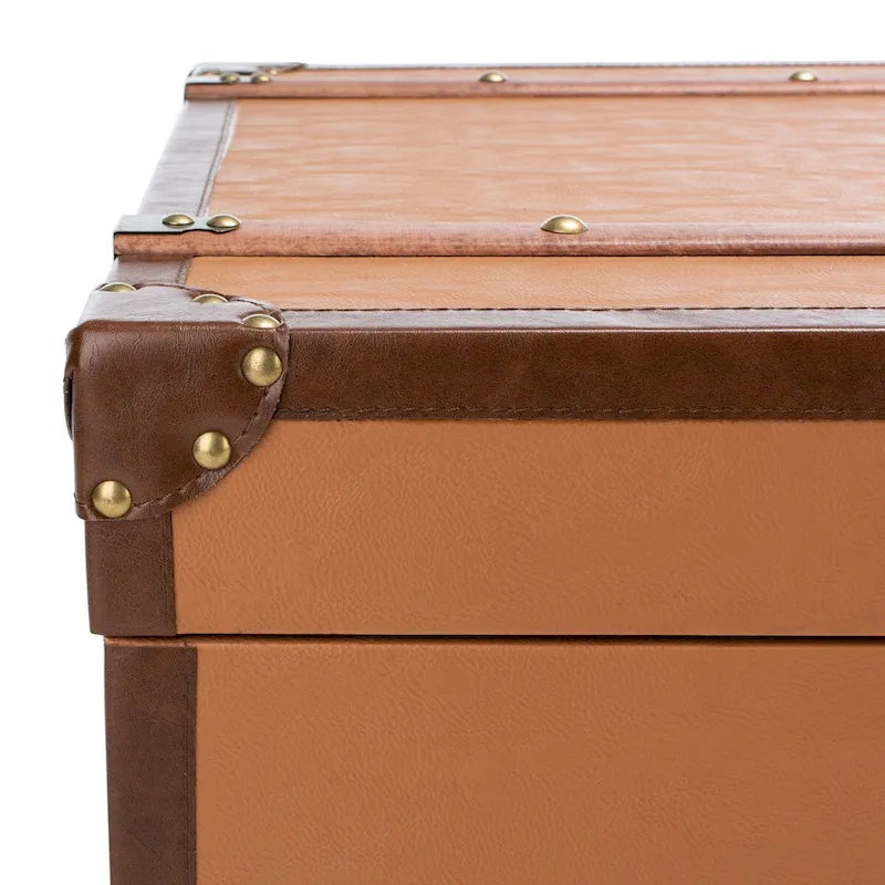 Table basse coffre de rangement Terese avec casier à vin - 120 L x 60 P x 39 H cm - 120x60x39 cm