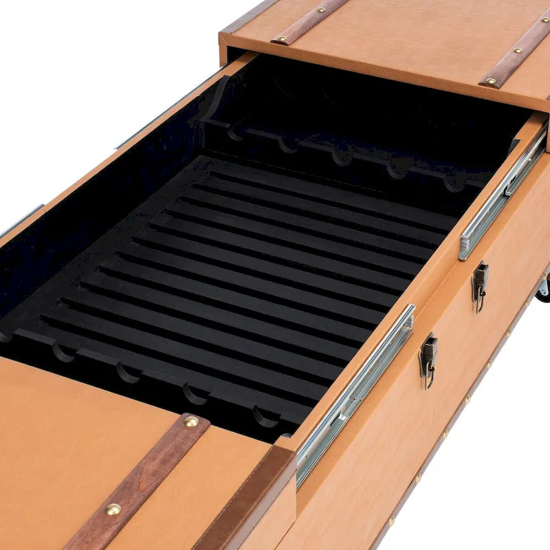 Table basse coffre de rangement Terese avec casier à vin - 120 L x 60 P x 39 H cm - 120x60x39 cm