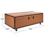 Table basse coffre de rangement Terese avec casier à vin - 120 L x 60 P x 39 H cm - 120x60x39 cm