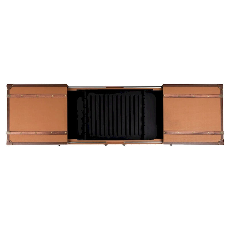 Table basse coffre de rangement Terese avec casier à vin - 120 L x 60 P x 39 H cm - 120x60x39 cm