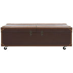 Table basse coffre de rangement Terese avec casier à vin - 120 L x 60 P x 39 H cm - 120x60x39 cm