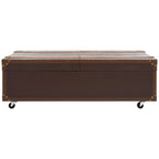 Table basse coffre de rangement Terese avec casier à vin - 120 L x 60 P x 39 H cm - 120x60x39 cm