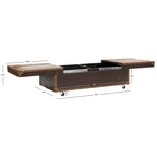 Table basse coffre de rangement Terese avec casier à vin - 120 L x 60 P x 39 H cm - 120x60x39 cm