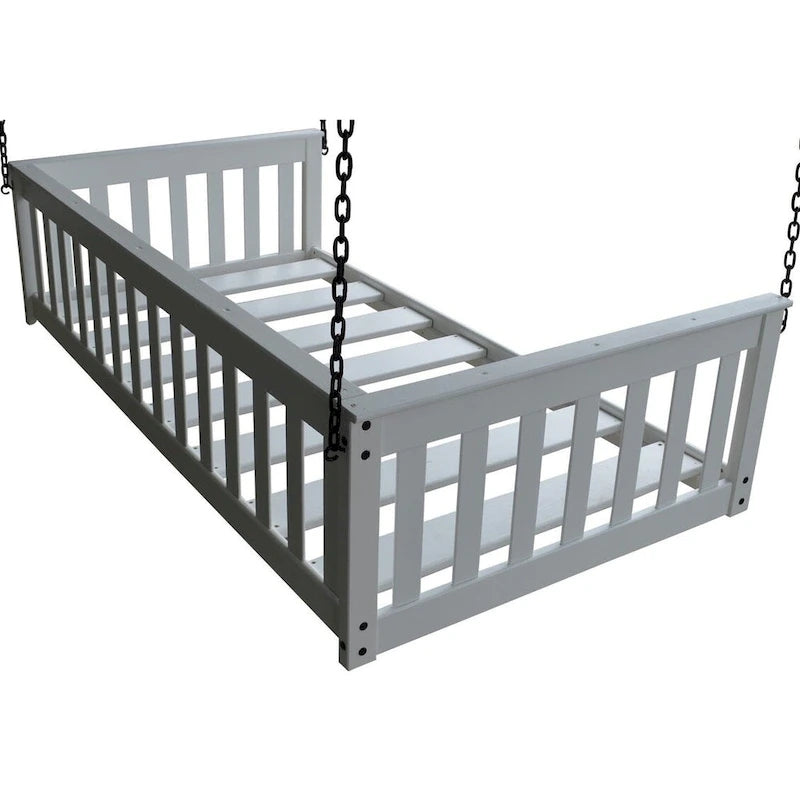 Lit de repos suspendu Pine Twin Mission avec chaîne