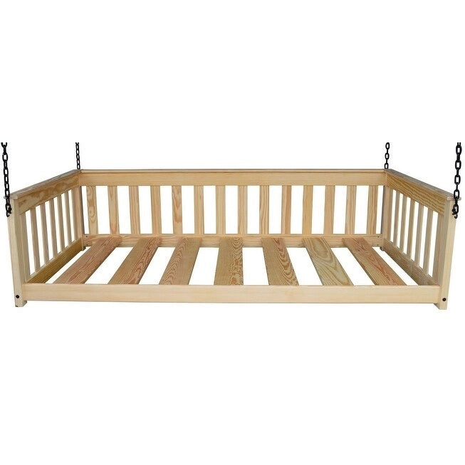 Lit de repos suspendu Pine Twin Mission avec chaîne