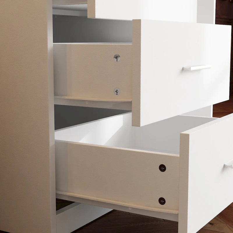 Coiffeuse lumineuse avec armoire de rangement et miroir pleine longueur