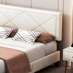 Cadre de lit rembourré Queen Size avec rivets