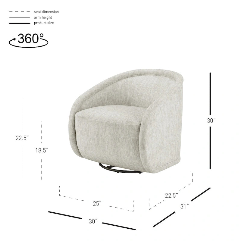 Fauteuil d'appoint pivotant en tissu Margareth
