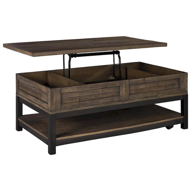 Grayish Brown Casual Rectangular Lift Top Cocktail Table