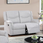 Causeuse inclinable manuelle recouverte d'un tissu façon toile de jute