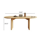 Table de salle à manger ovale moderne de 180 cm, Table de cuisine en bois massif pour 6 personnes - 180 x 90 cm