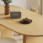 Table de salle à manger ovale moderne de 180 cm, Table de cuisine en bois massif pour 6 personnes - 180 x 90 cm