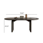 Table de salle à manger ovale moderne de 180 cm, Table de cuisine en bois massif pour 6 personnes - 180 x 90 cm