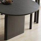 Table de salle à manger ovale moderne de 180 cm, Table de cuisine en bois massif pour 6 personnes - 180 x 90 cm