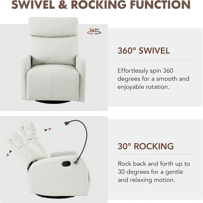 Modern Small Rocking Swivel Recliner Chair