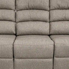 Canapé inclinable manuel de 74 pouces, 3 places, rembourrage en toile de jute marron, bois