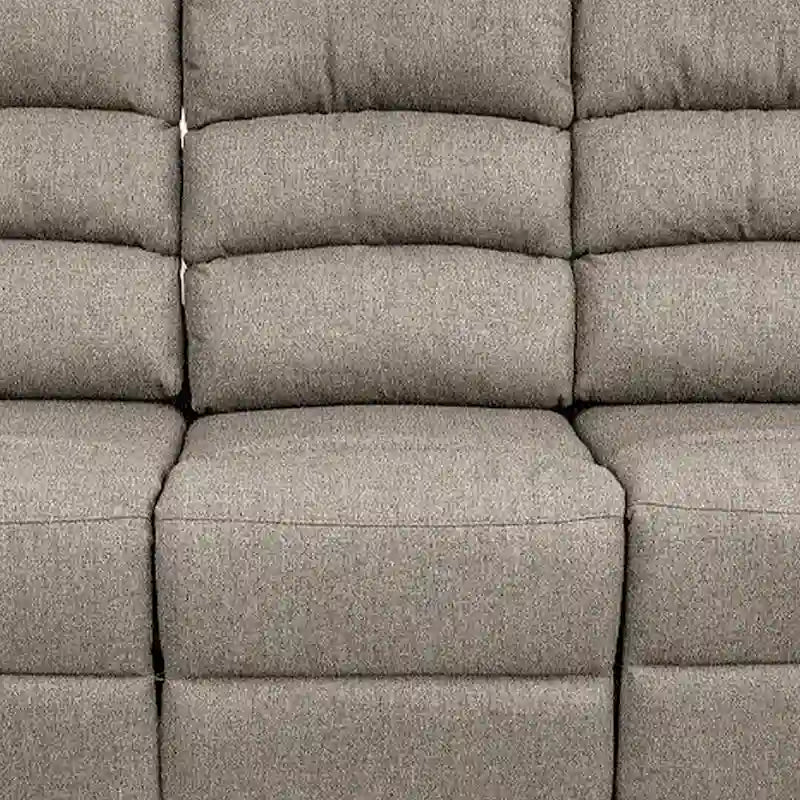 Canapé inclinable manuel de 74 pouces, 3 places, rembourrage en toile de jute marron, bois