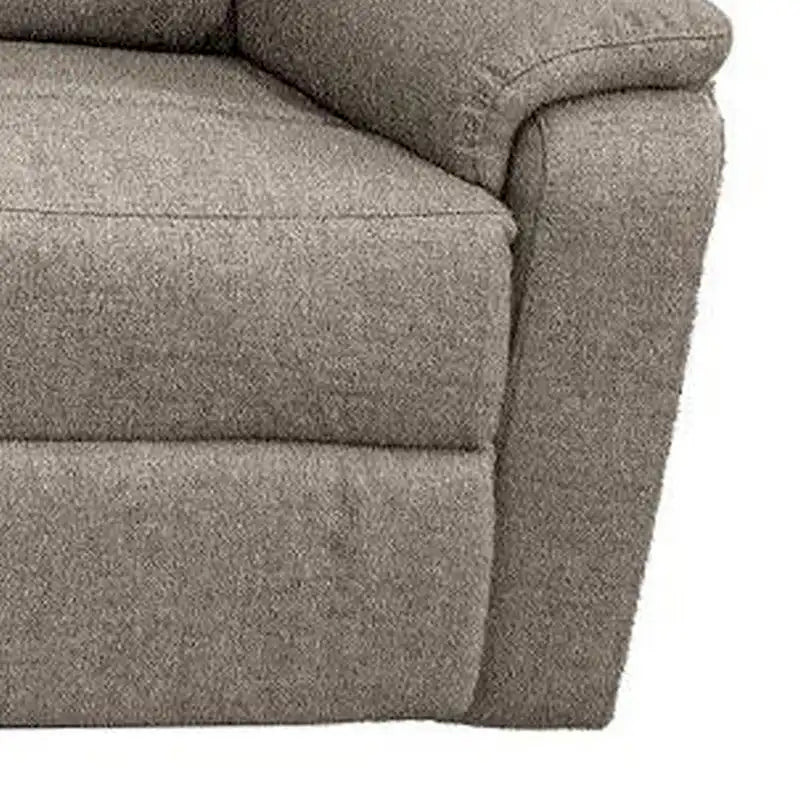 Canapé inclinable manuel de 74 pouces, 3 places, rembourrage en toile de jute marron, bois