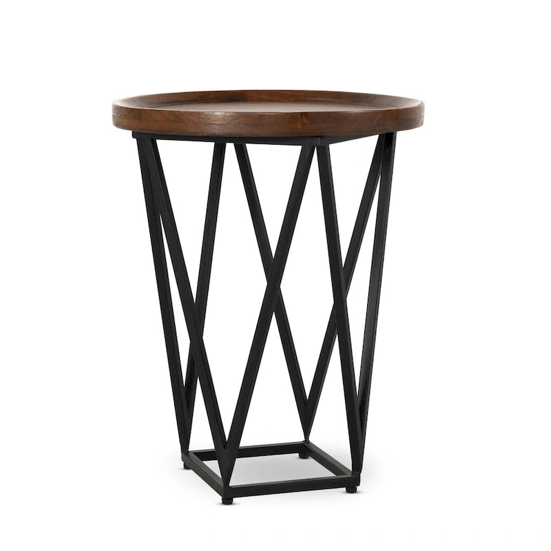 Table d'appoint Lamar en bois de manguier brun moyen