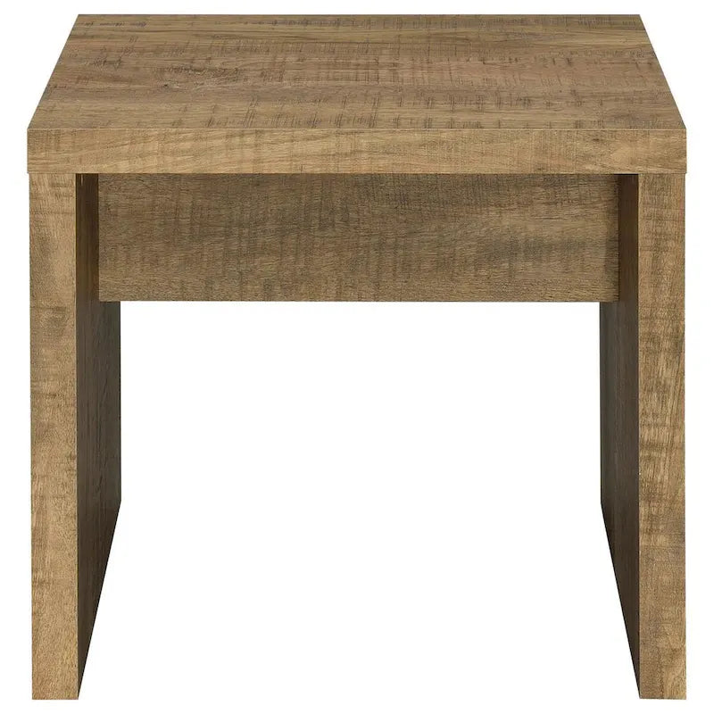 Table d'appoint Nette de 61 cm avec marques de scie brutes, bois, marron naturel