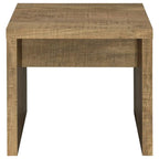 Table d'appoint Nette de 61 cm avec marques de scie brutes, bois, marron naturel
