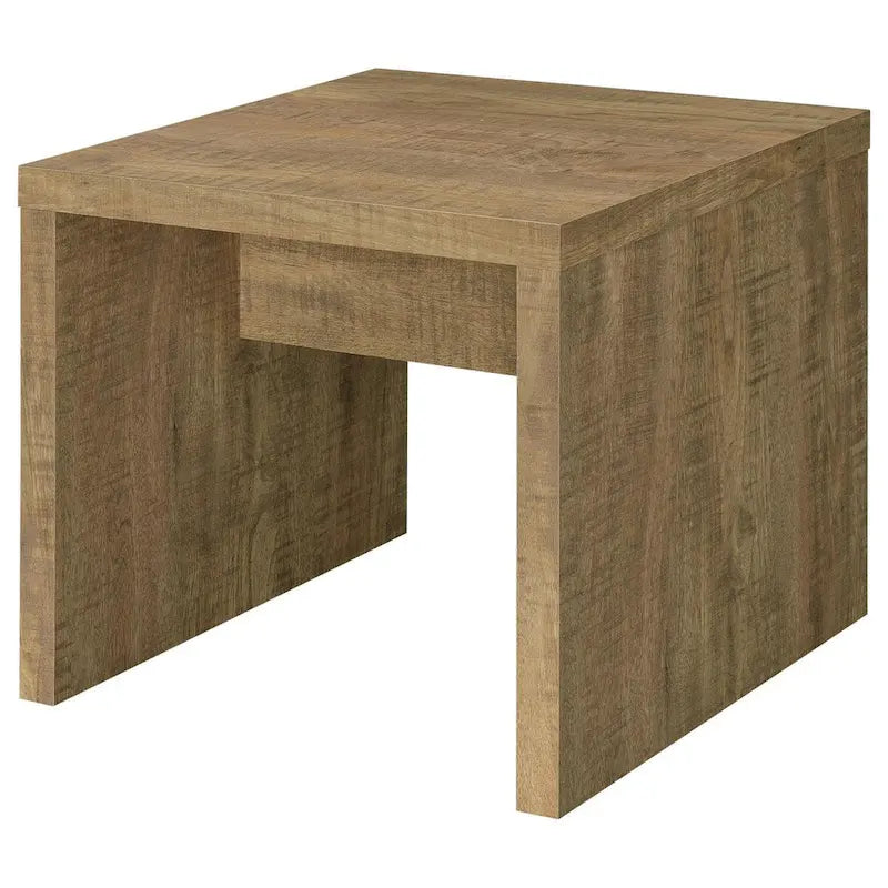 Table d'appoint Nette de 61 cm avec marques de scie brutes, bois, marron naturel