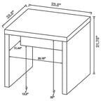 Table d'appoint Nette de 61 cm avec marques de scie brutes, bois, marron naturel