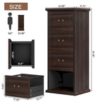 Classeur 4 tiroirs pour bureau à domicile, classeur vertical en bois pour format A4/lettre